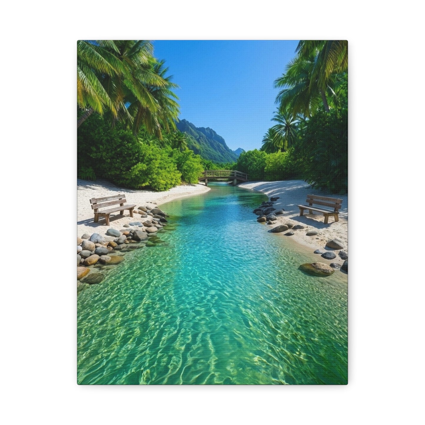 Turquoise Waters Beach Canvas Print — Matte Stretched Wall Art