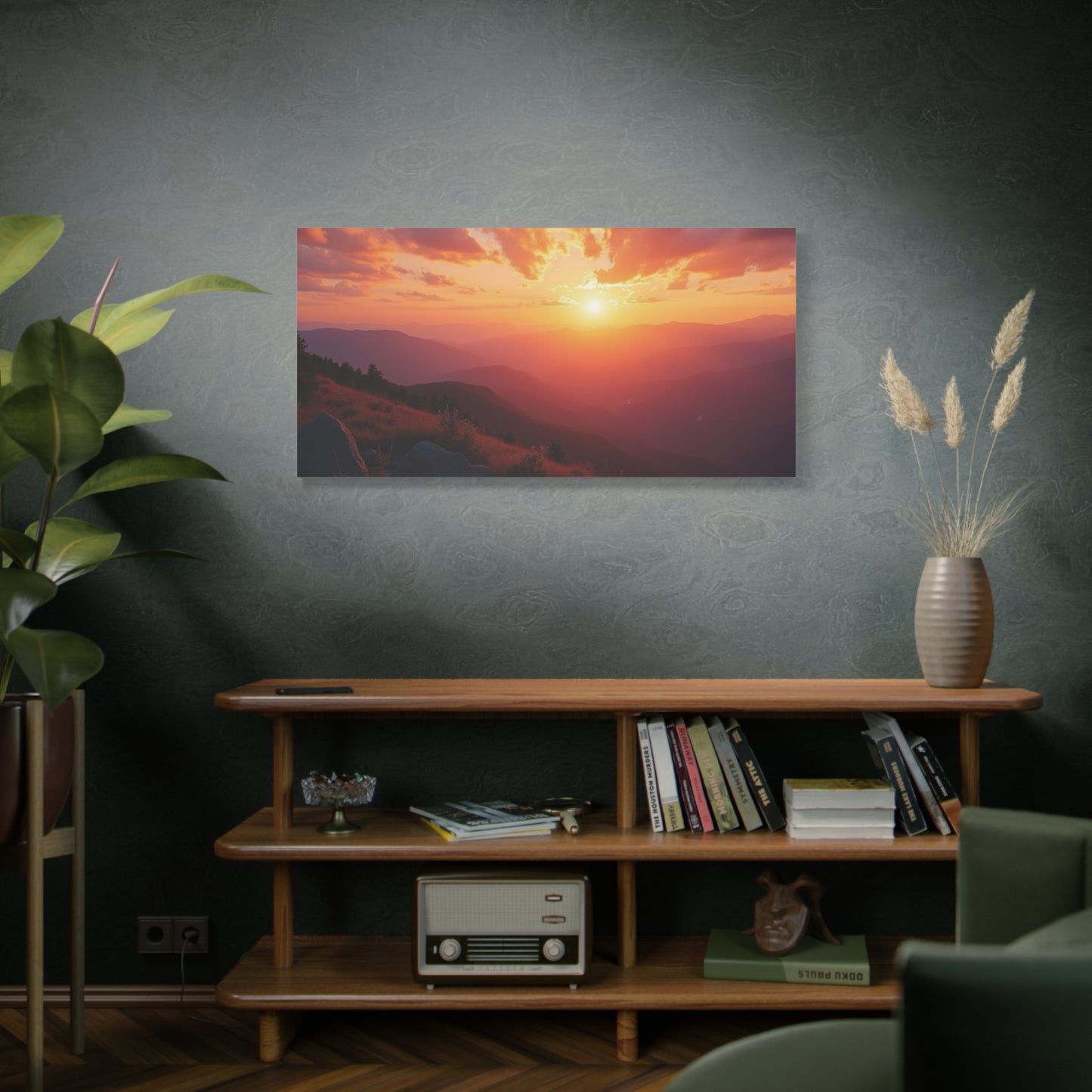 Peaceful Mountain Sunset Canvas - Calming Nature Wall Art for Living Room & Bedroom