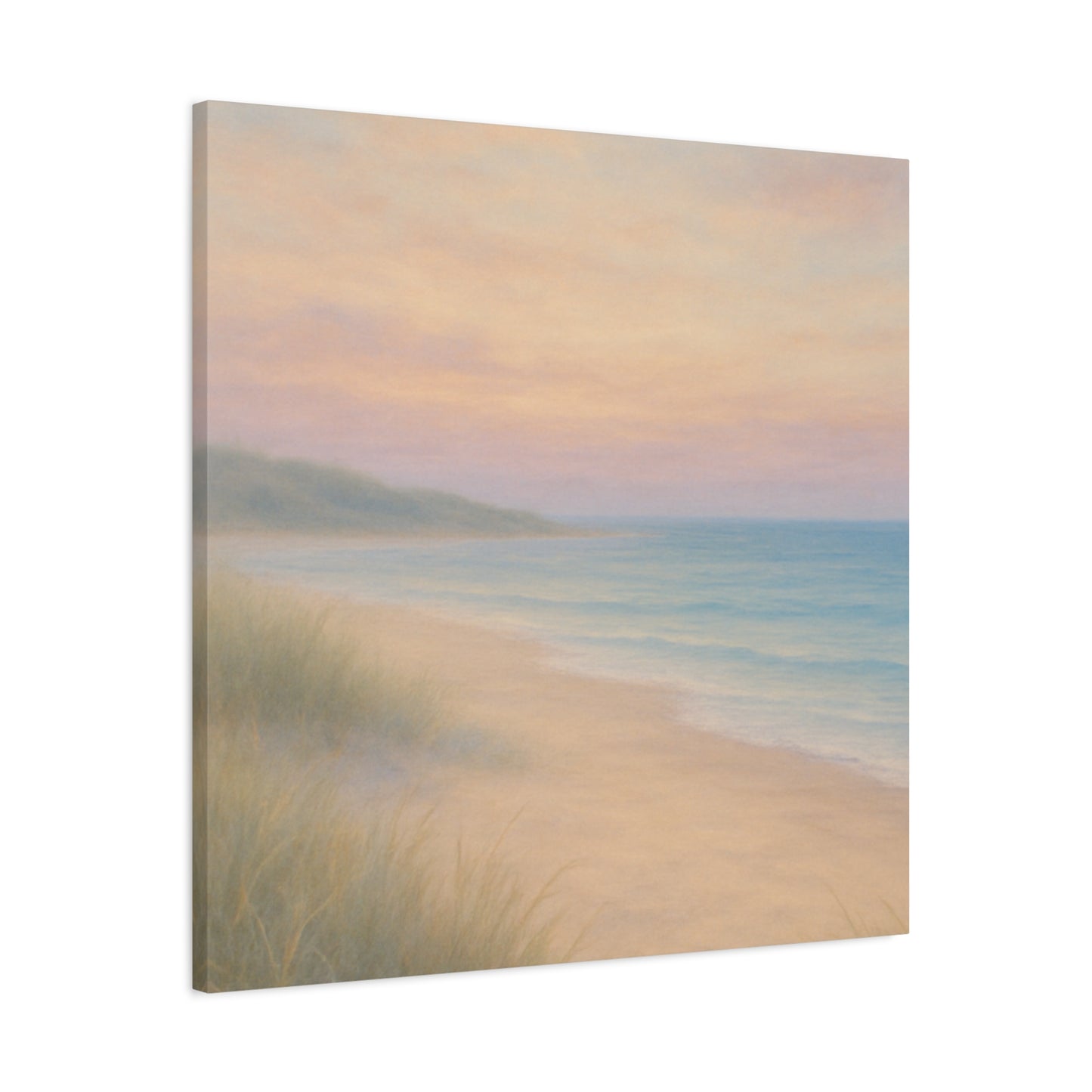 Beach ocean in pastel Canvas Wall Art - Matte Stretched Print