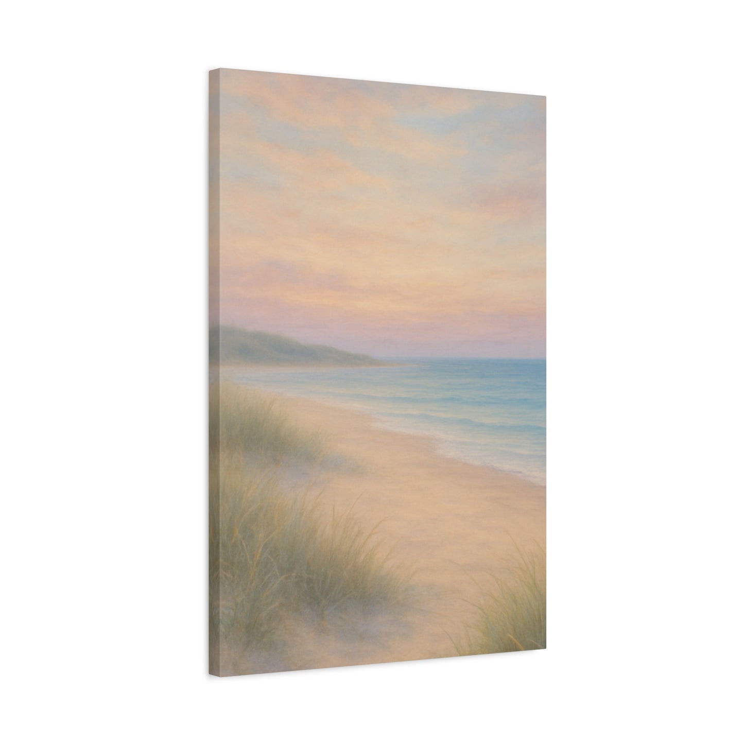 Beach ocean in pastel Canvas Wall Art - Matte Stretched Print