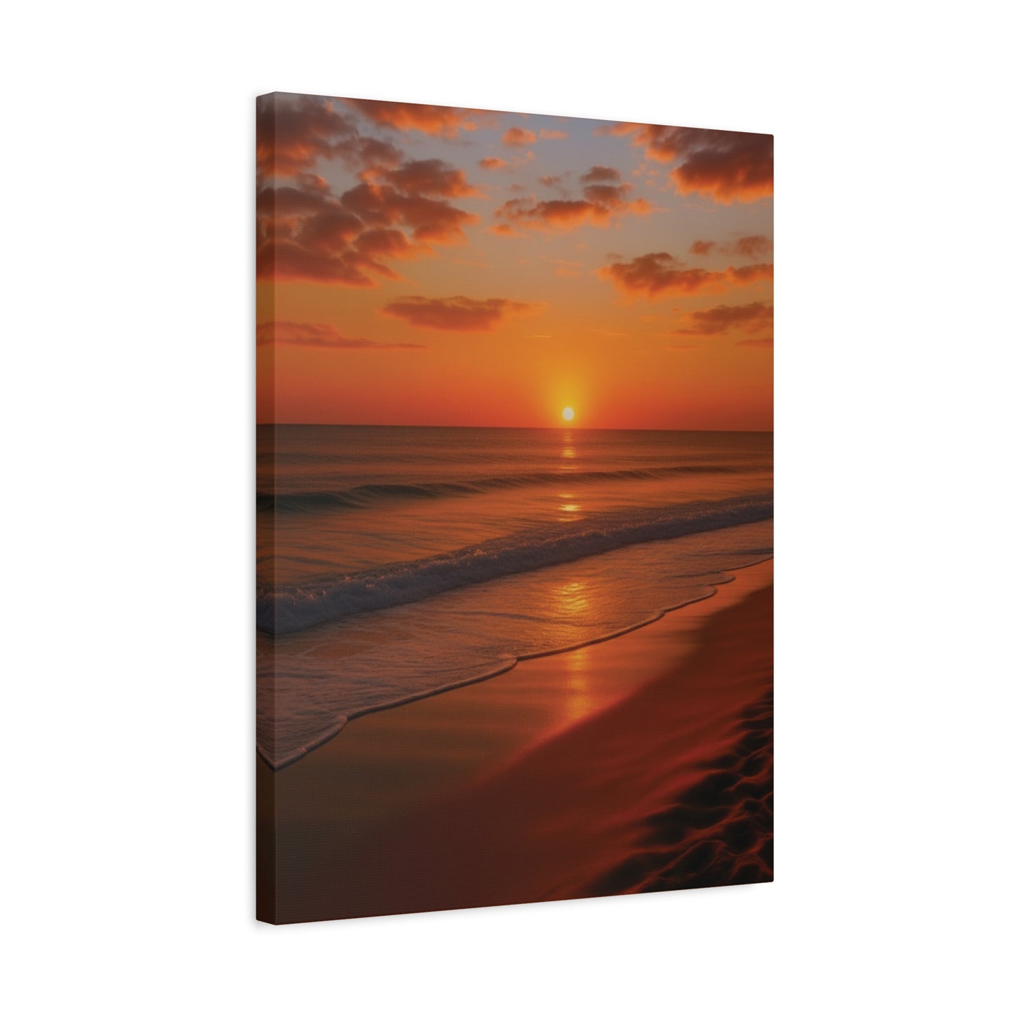 Serene Golden Sunrise on the Horizon Canvas Wall art print