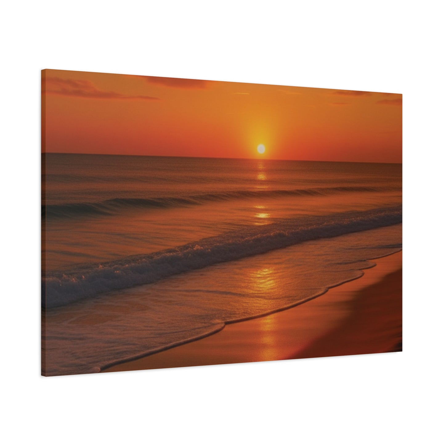 Serene Golden Sunrise on the Horizon Canvas Wall art print