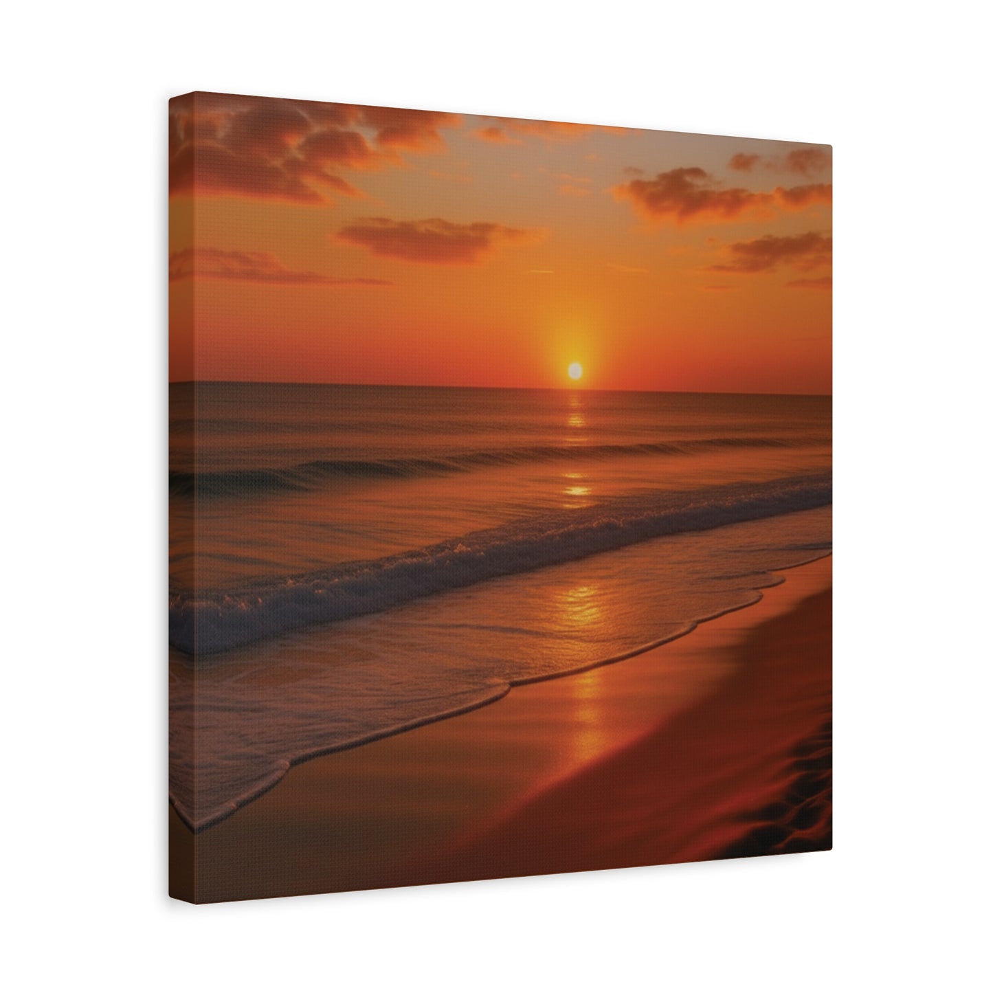 Serene Golden Sunrise on the Horizon Canvas Wall art print