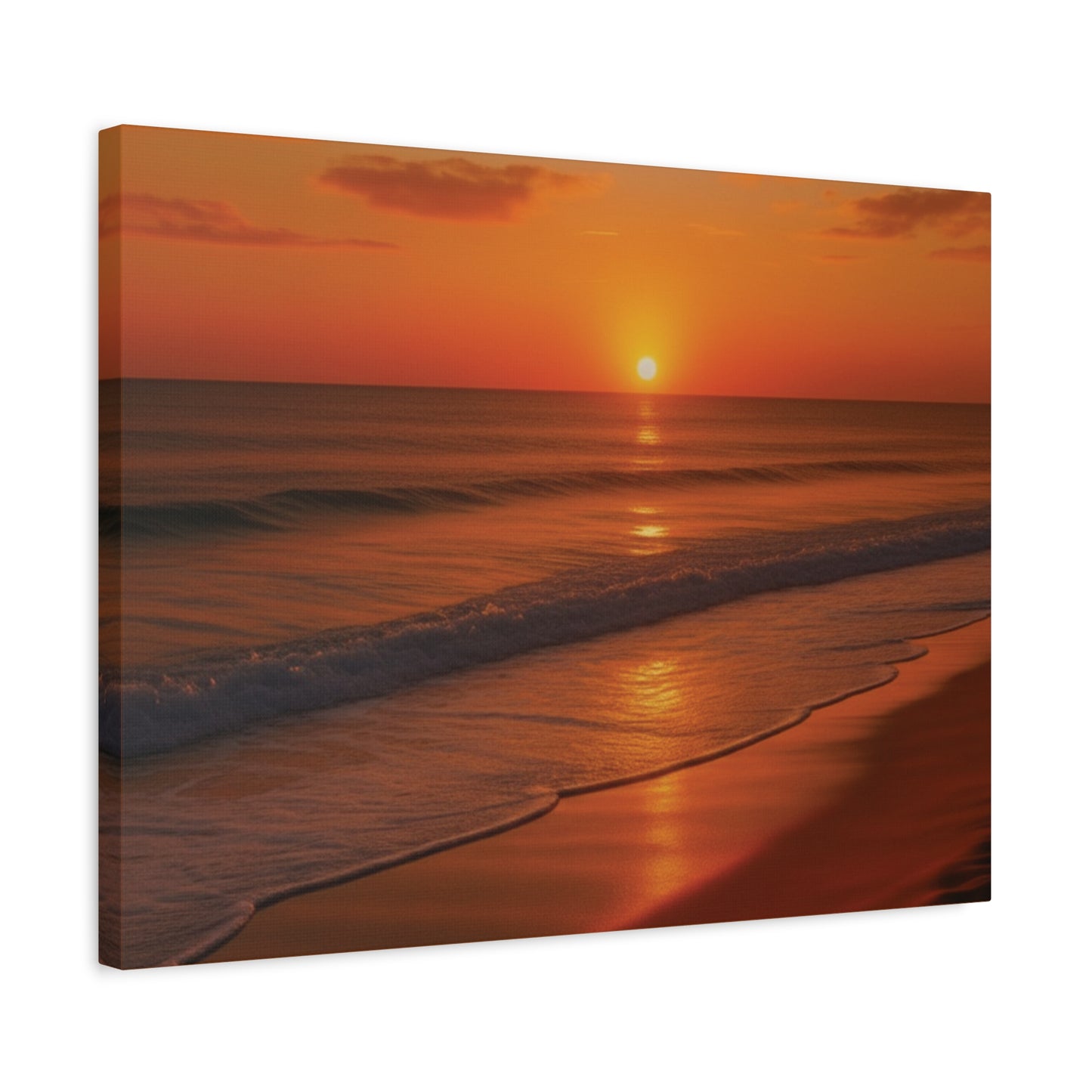 Serene Golden Sunrise on the Horizon Canvas Wall art print