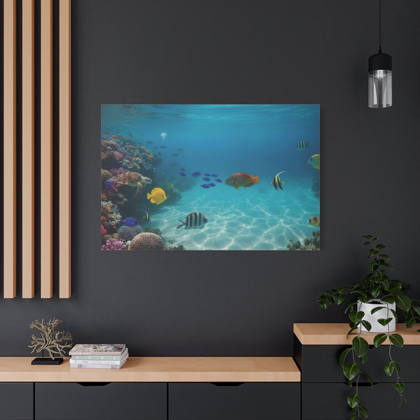 Underwater sea Life Canvas wall Art - Matte Print – Stretched 1.25"