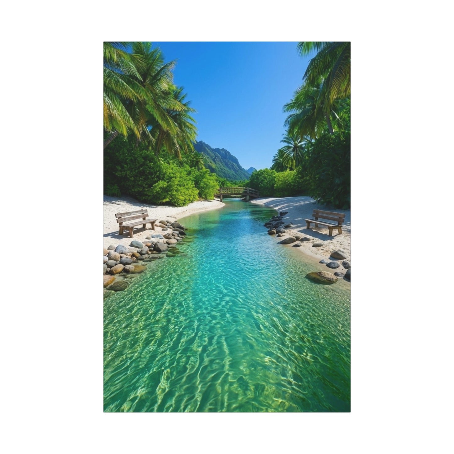 Turquoise Waters Beach Canvas Print — Matte Stretched Wall Art