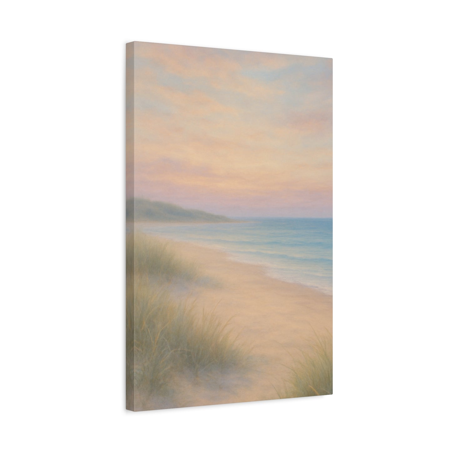 Beach ocean in pastel Canvas Wall Art - Matte Stretched Print