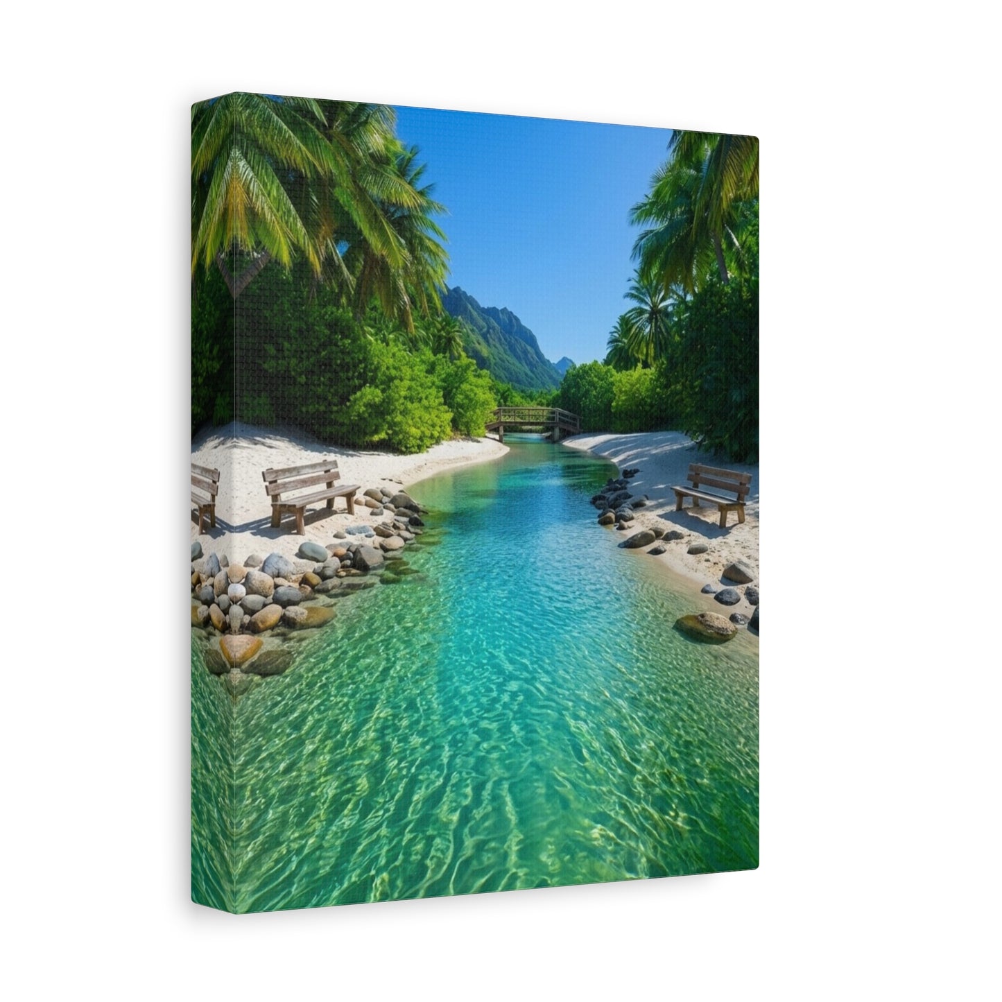 Turquoise Waters Beach Canvas Print — Matte Stretched Wall Art