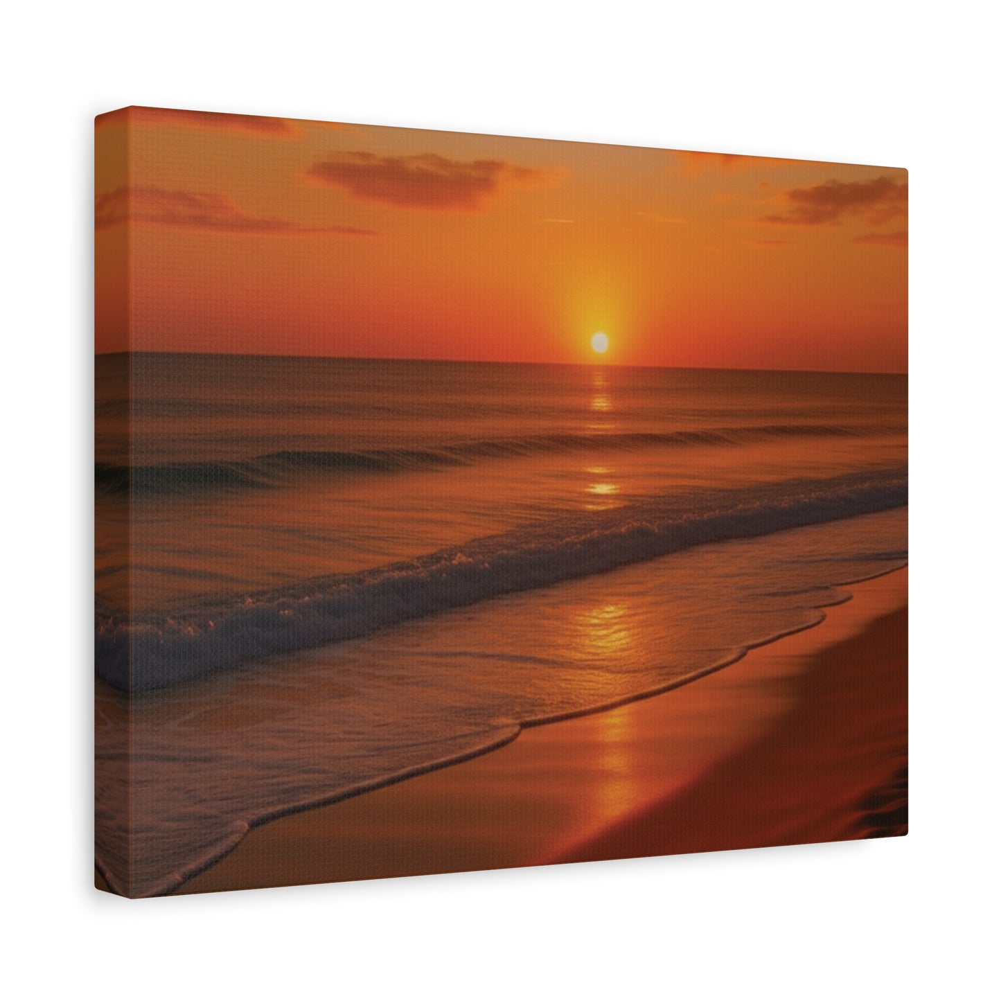 Serene Golden Sunrise on the Horizon Canvas Wall art print