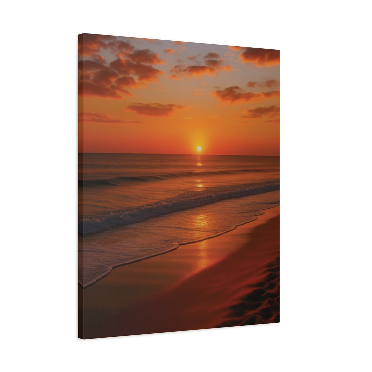Serene Golden Sunrise on the Horizon Canvas Wall art print