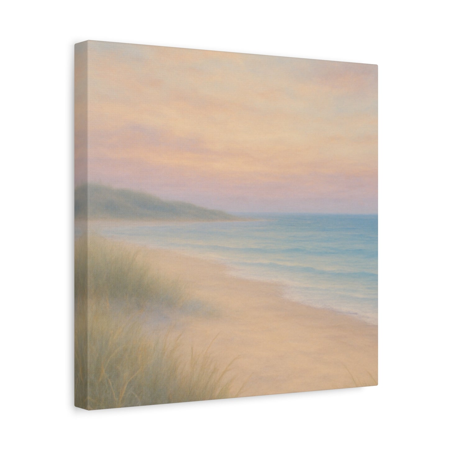 Beach ocean in pastel Canvas Wall Art - Matte Stretched Print
