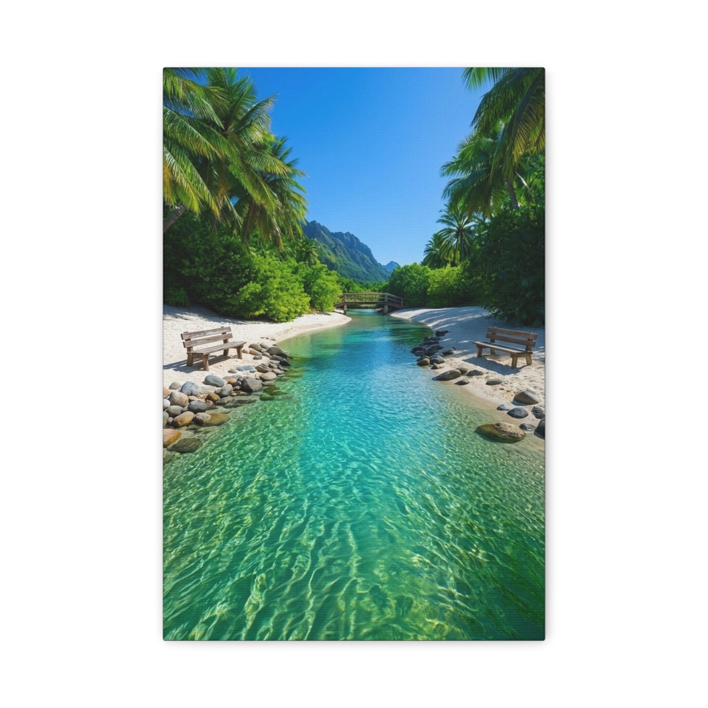 Turquoise Waters Beach Canvas Print — Matte Stretched Wall Art