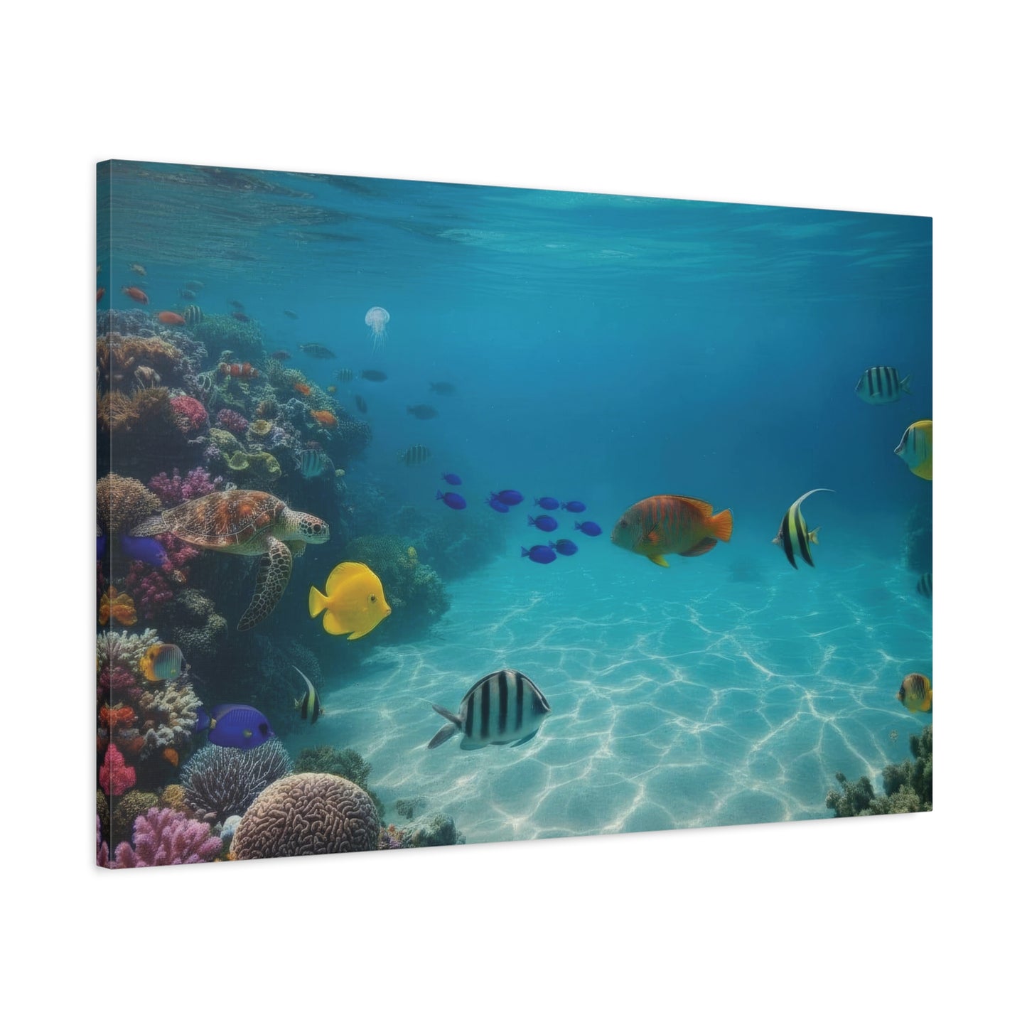 Underwater sea Life Canvas wall Art - Matte Print – Stretched 1.25"