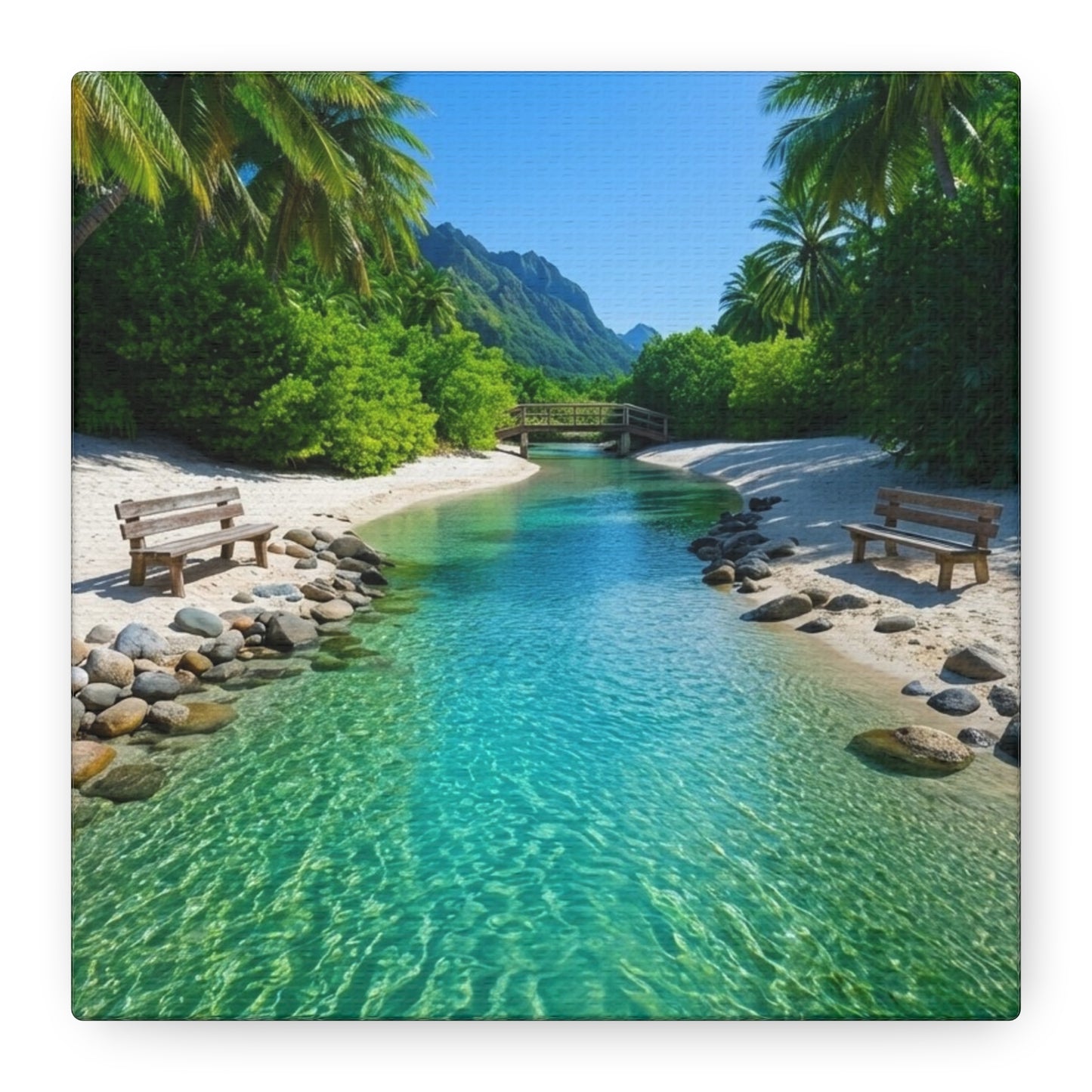 Turquoise Waters Beach Canvas Print — Matte Stretched Wall Art