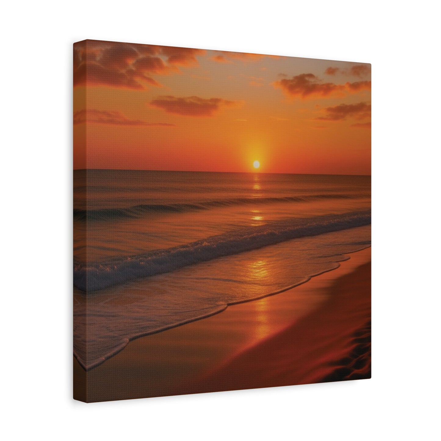 Serene Golden Sunrise on the Horizon Canvas Wall art print