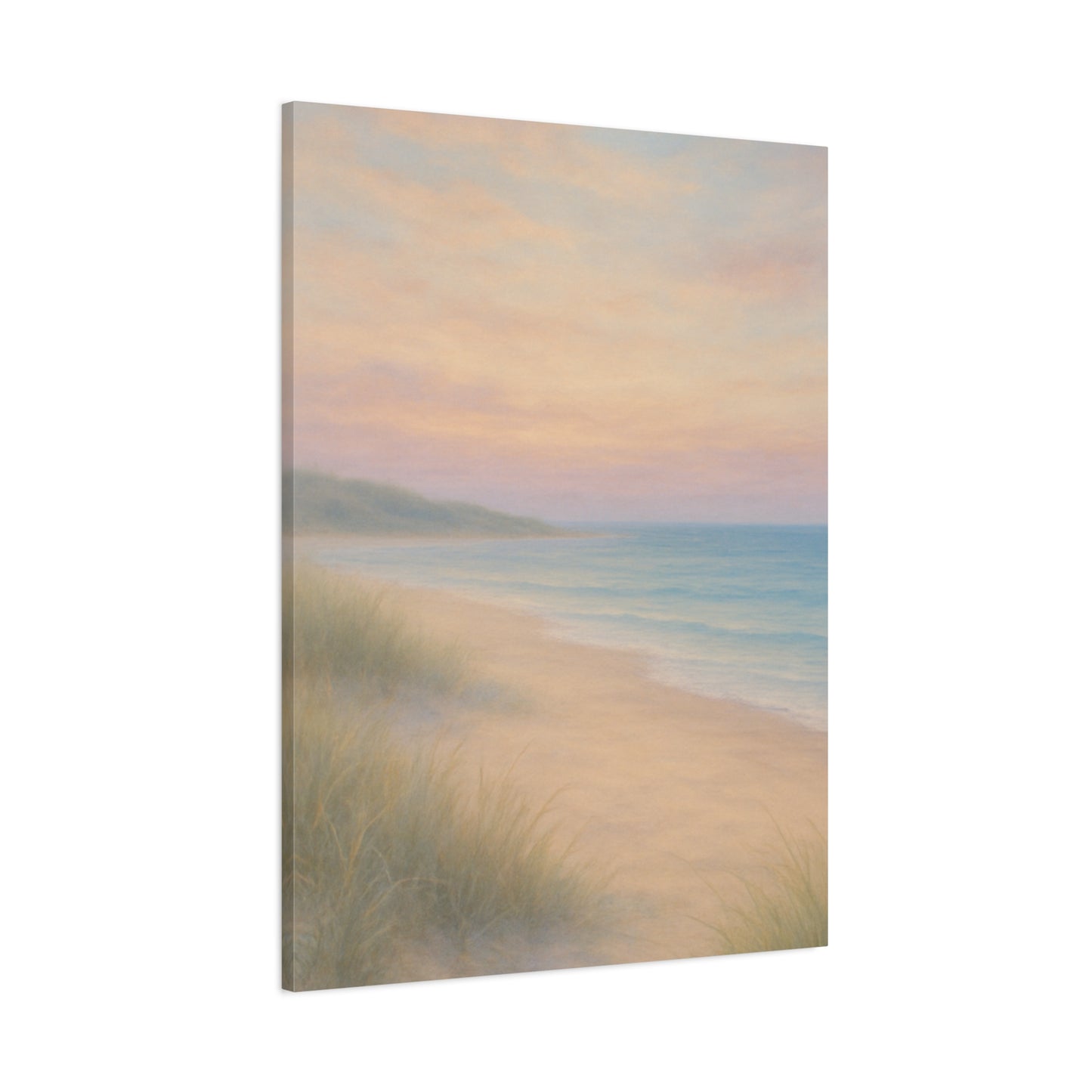 Beach ocean in pastel Canvas Wall Art - Matte Stretched Print