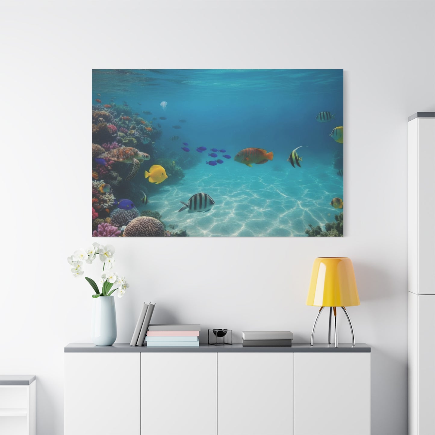 Underwater sea Life Canvas wall Art - Matte Print – Stretched 1.25"