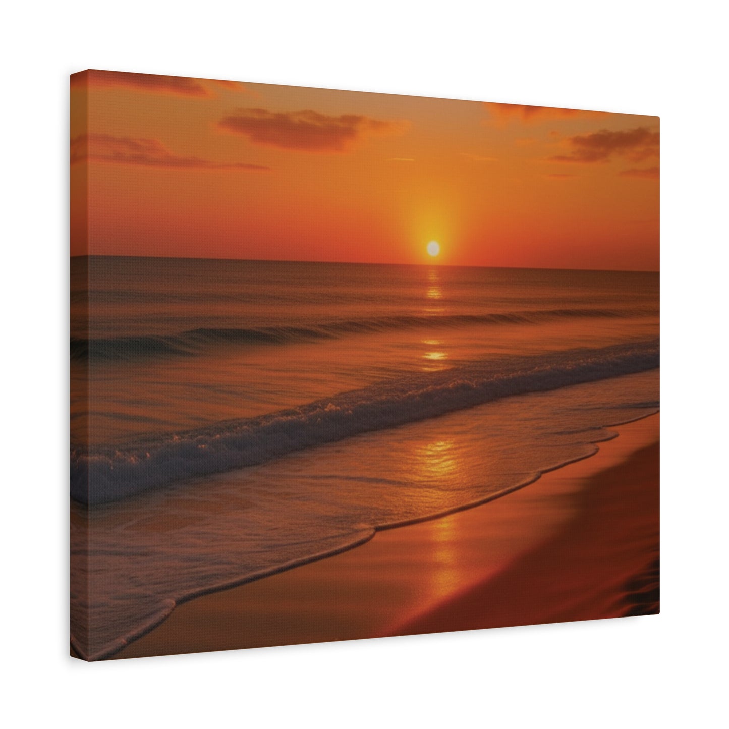 Serene Golden Sunrise on the Horizon Canvas Wall art print