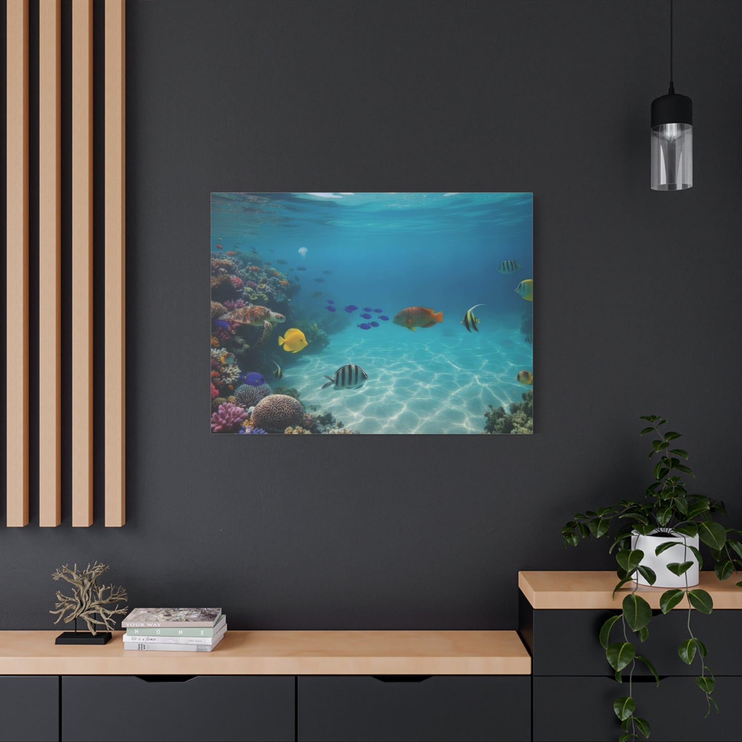Underwater sea Life Canvas wall Art - Matte Print – Stretched 1.25"