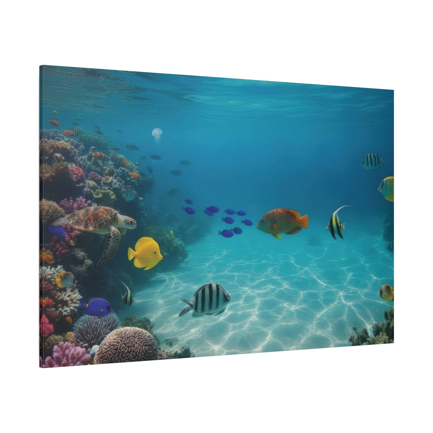 Underwater sea Life Canvas wall Art - Matte Print – Stretched 1.25"