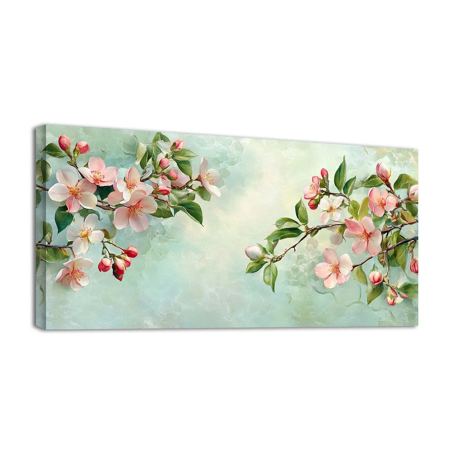 1PC Canvas Printed Stretch Frame Christmas Wall Decoration Flowers Still Life Watercolor Home Wall Art Christmas Gift