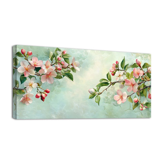 1PC Canvas Printed Stretch Frame Christmas Wall Decoration Flowers Still Life Watercolor Home Wall Art Christmas Gift