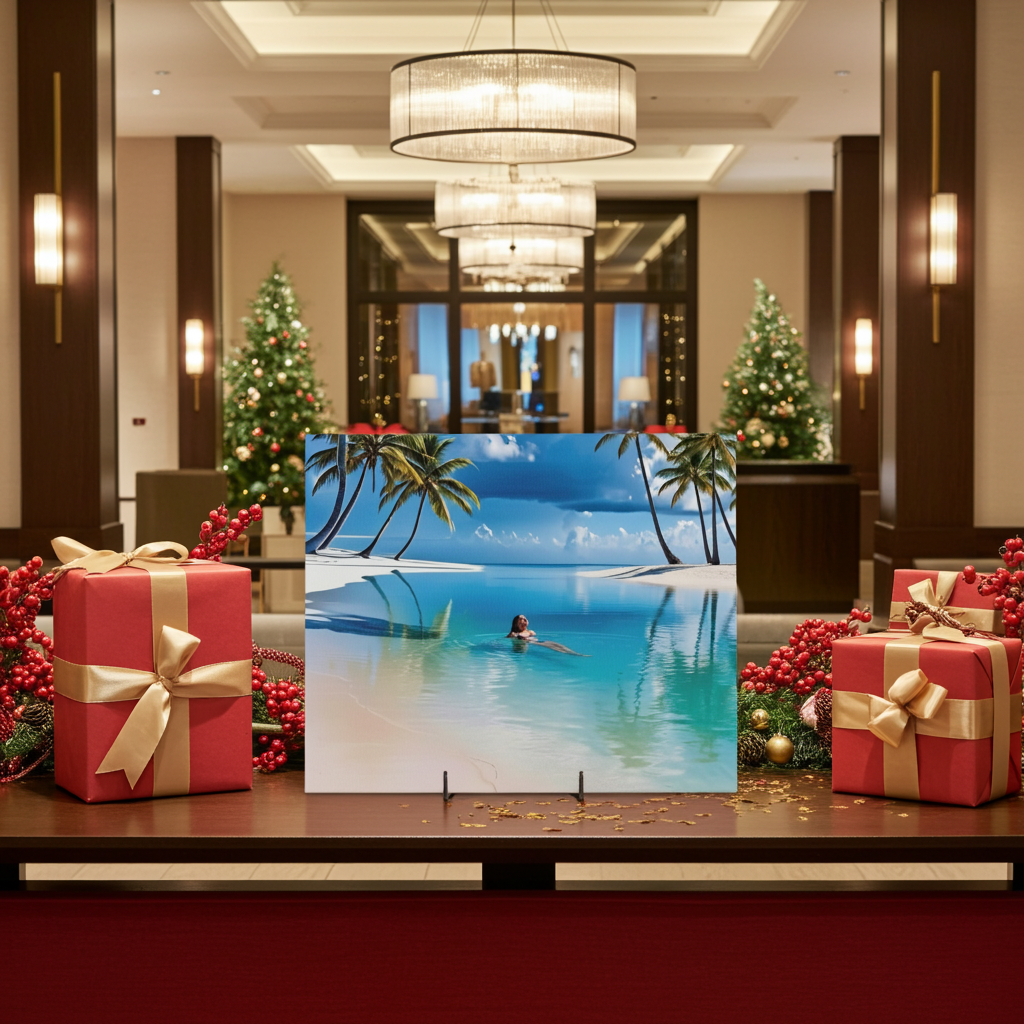 Relaxing Tropical Beach Canvas - Peaceful Palm Trees Wall Art for Bedroom & Bathroom